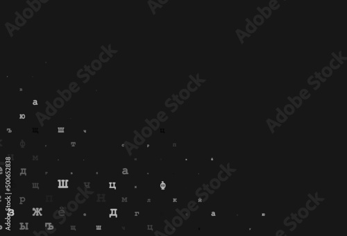 Dark blue, green vector template with isolated letters.