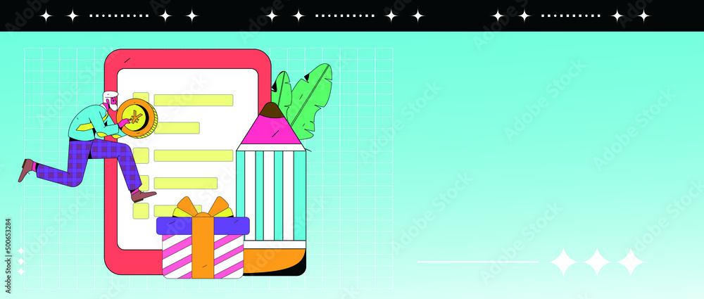 Fototapeta premium Questionnaire vector concept illustration 