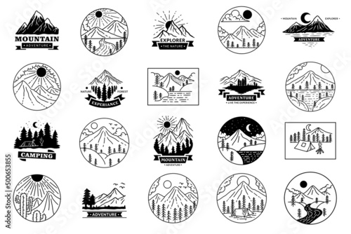 Canvas Set Mega Huge Bundle Collection Adventure Badges logo Camping mountain explorer