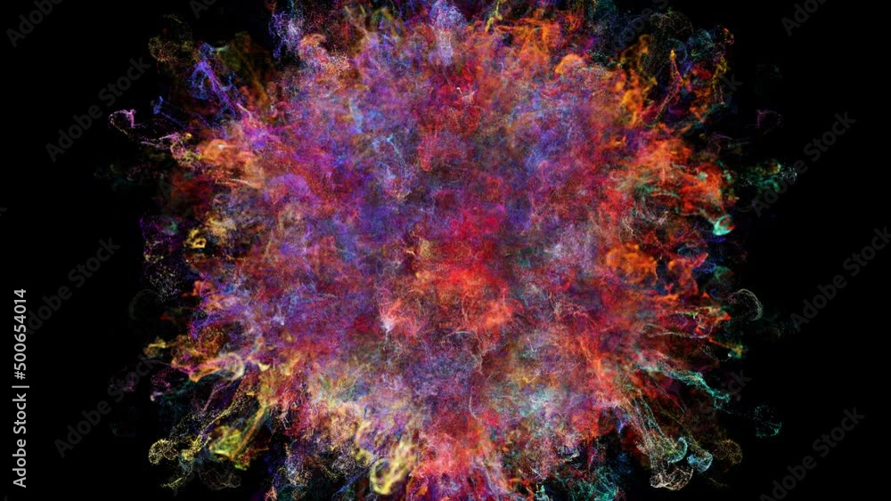 Cg animation of golden powder explosion on black background, colorful burst smoke fluid ink particles alpha channe. slow motion, alpha matte, 4k. Cg animation of golden powder explosion on black background, colorful burst smoke fluid ink particles alpha channe. slow motion, alpha matte, 4k.
