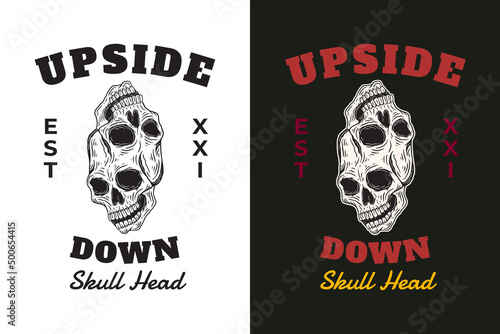 Set skull head dark illustration skull bones head hand drawn hatching outline style mystical celestial symbol tattoo merchandise t-shirt merch