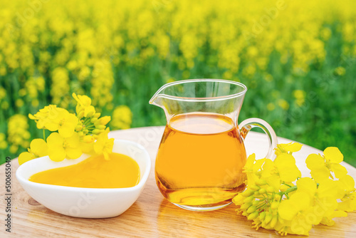 Nutritious and healthy vegetable rapeseed oil photo