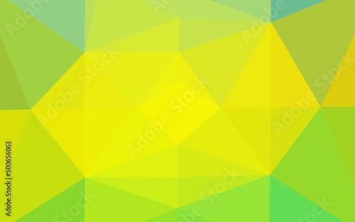 Light Green  Yellow vector polygon abstract layout.