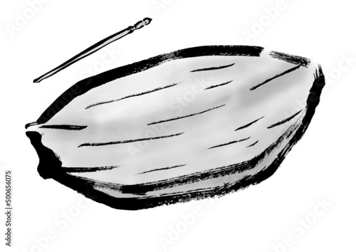 たこ焼の入れ物　舟皿　モノクロ