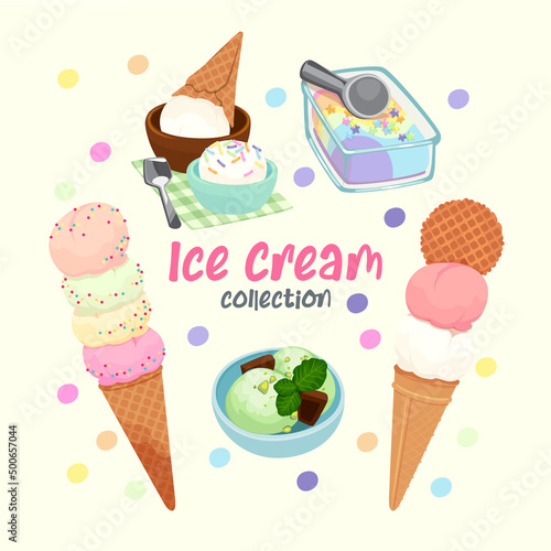 a colorful vector illustration of a delicious ice cream