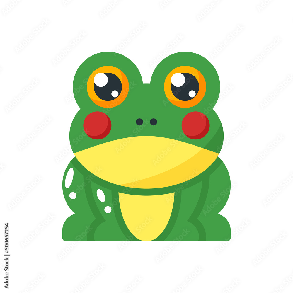 Fototapeta premium frog flat style icon. vector illustration for graphic design, website, app