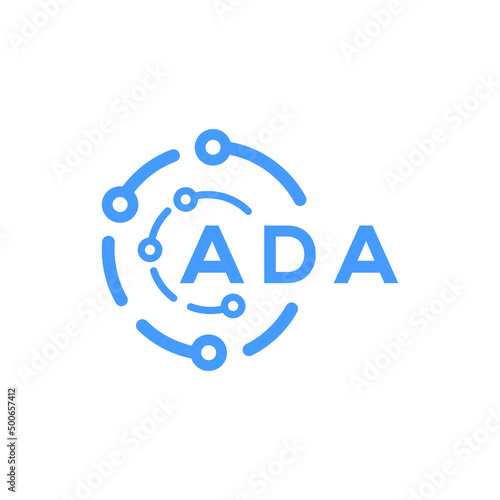 ADA letter technology logo design on white  background. ADA creative initials letter logo concept. ADA letter technology design.