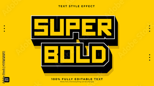 Super bold modern text effect text effect vector editable for design needs