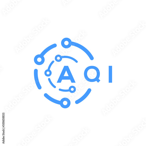 AQI letter technology logo design on white  background. AQI creative initials letter logo concept. AQI letter technology design.