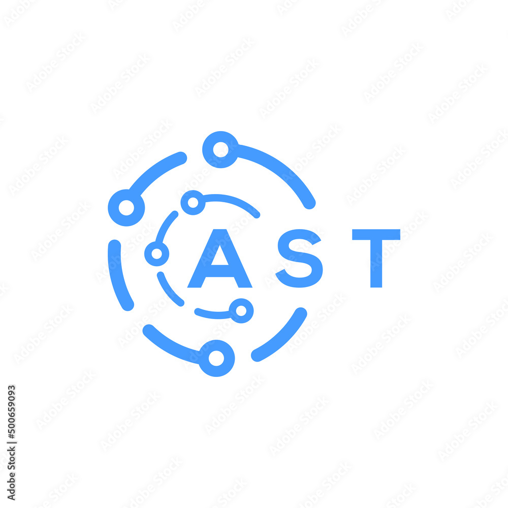AST letter technology logo design on white  background. AST creative initials letter logo concept. AST letter technology design.
