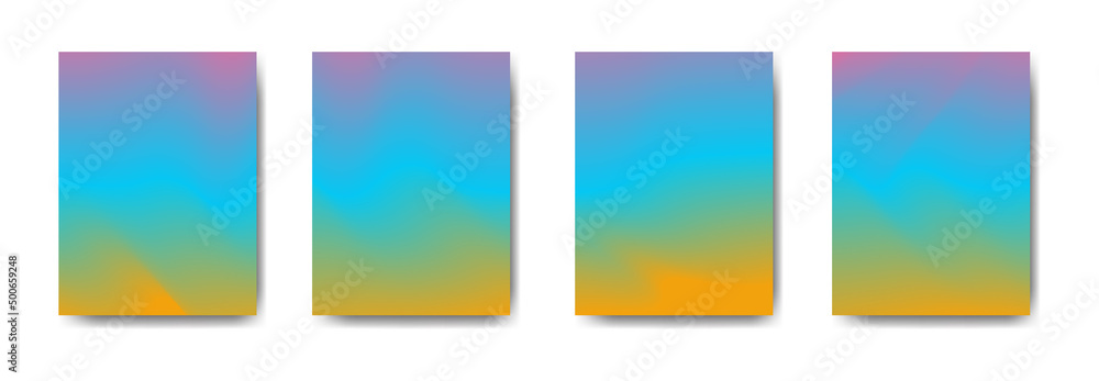 collection of colorful gradient background cover flyers are used for backgrounds, posters, banners,