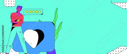 Rating positive vector creative concept illustration
