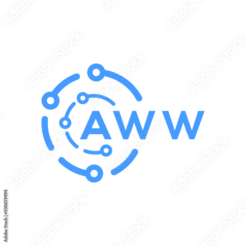 AWW letter technology logo design on white background. AWW creative initials letter logo concept. AWW letter technology design.
