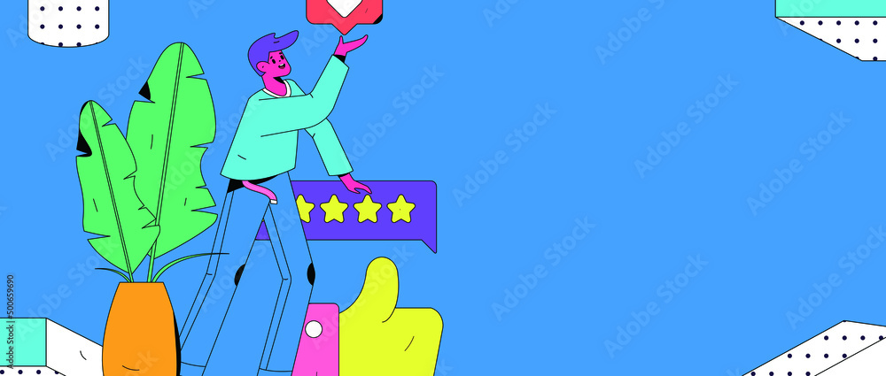 Naklejka premium Rating positive vector creative concept illustration