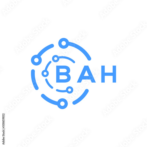 BAH letter technology logo design on white  background. BAH creative initials letter logo concept. BAH letter technology design.