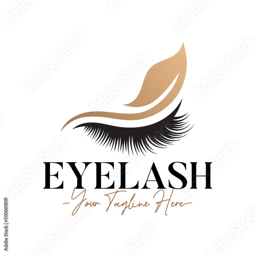 Eyelash feminine beauty natural logo template