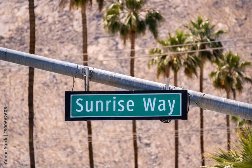 Fototapeta premium Sunrise Way Street Sign in Palm Springs California