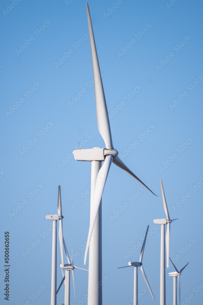 Close-up picture of wind mill farm in Palm Springs California Close-up picture of wind mill farm in Palm Springs California