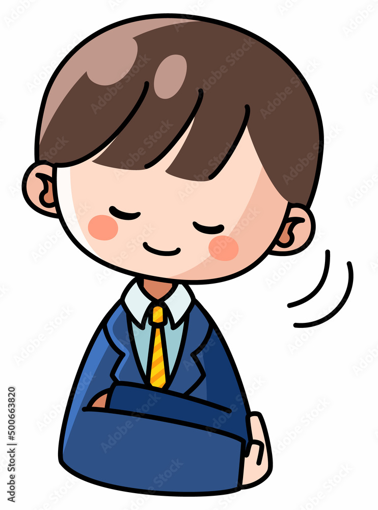 うんうんとうなずくビジネスマンの男性のイラスト うんうんとうなずくビジネスマンの男性のイラスト