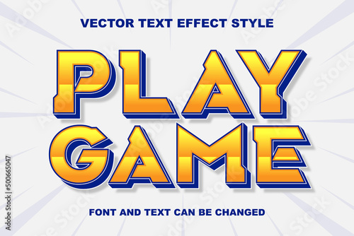 play game orange 3d editable text effect font style template banner