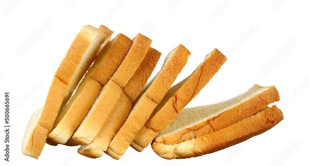 Rows of bread crumbs isolated on white background Rows of bread crumbs isolated on white background