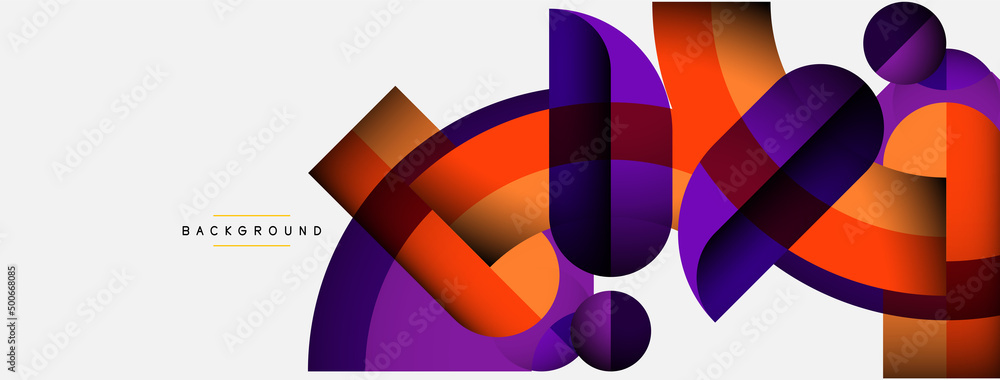 Geometric abstract background. Round shapes, circles, lines composition for wallpaper banner background or landing page Geometric abstract background. Round shapes, circles, lines composition for wallpaper banner background or landing page
