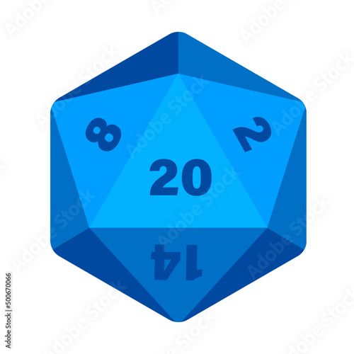 d20 icosahedron dice vector illustration mtg rpg dice logo icon clipart	