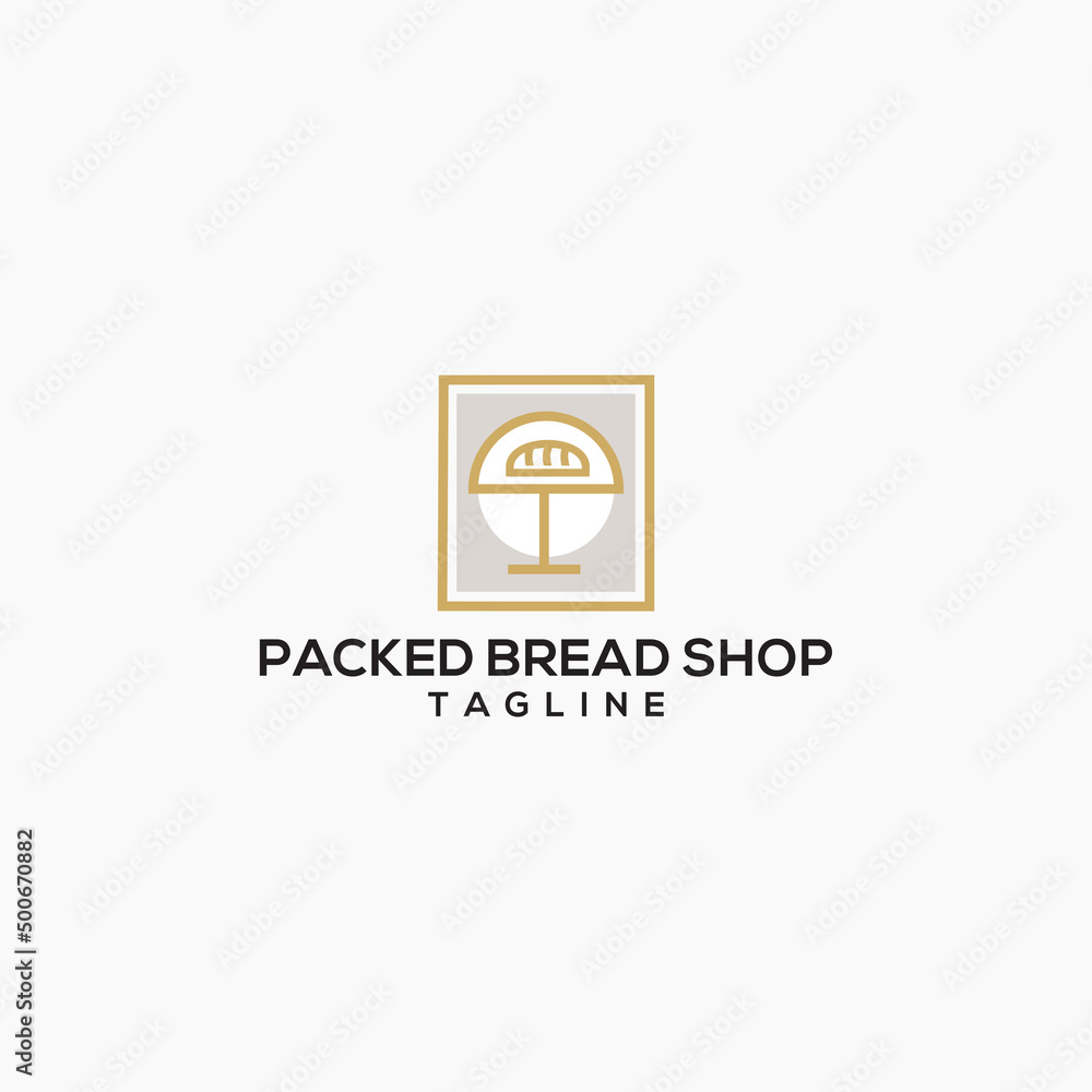 Packed bread shop logo icon 