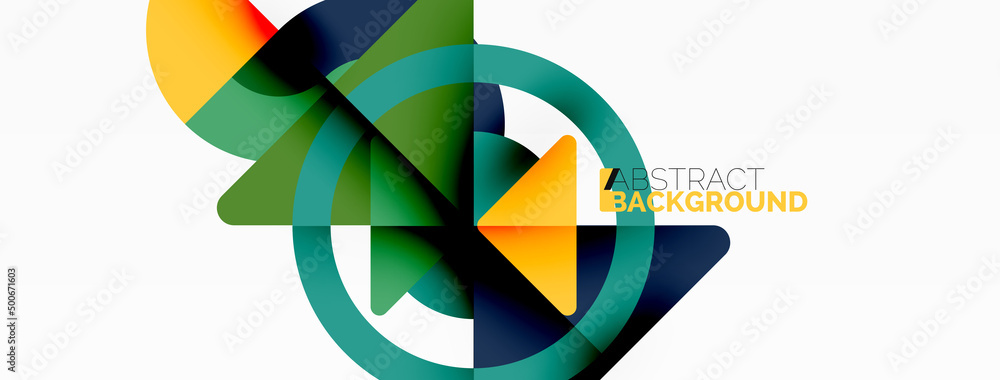 Creative geometric wallpaper. Minimal abstract background. Triangles and circles composition vector illustration for wallpaper banner background or landing page Creative geometric wallpaper. Minimal abstract background. Triangles and circles composition vector illustration for wallpaper banner background or landing page