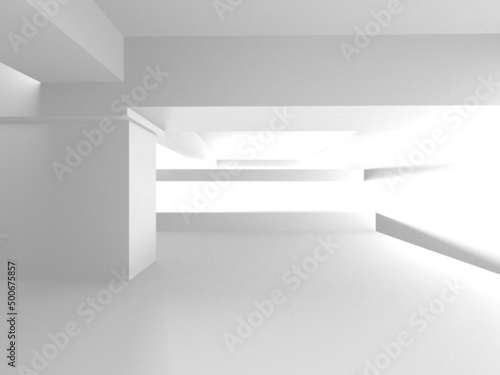 Wallpaper Mural Illuminated corridor interior design. Empty Room Interior Background Torontodigital.ca