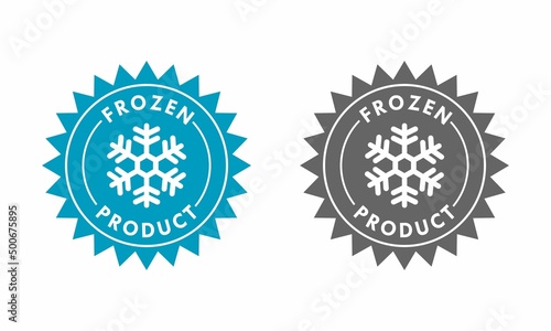 Frozen product logo template illustration. suitable for food package label. Fresh frozen product, snowflake icon