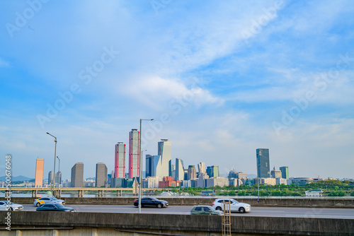 Cityscape view of Yeouido, Seoul at day time