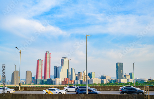 Wallpaper Mural Cityscape view of Yeouido, Seoul at day time Torontodigital.ca