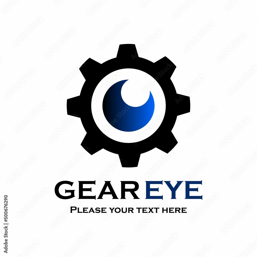 Fototapeta premium Gear eye symbol logo template illustration
