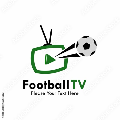 Football tv symbol logo template illustration