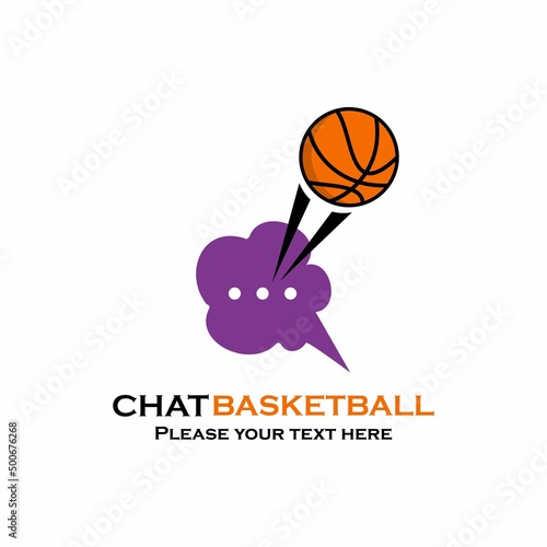Chat basketball symbol logo template illustration