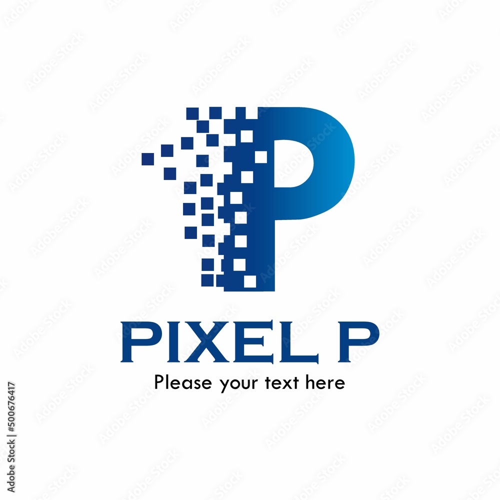 Pixel p font logo template illustration Pixel p font logo template illustration