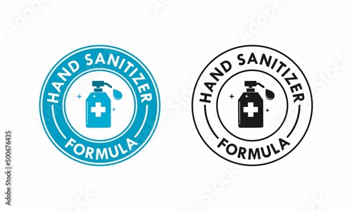 Hand sanitizer formula logo template illustration