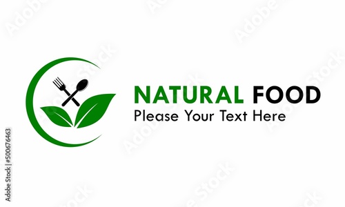 Natural food logo template illustration