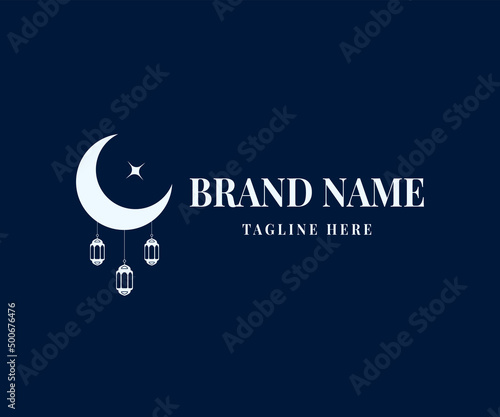 Moon Logo Design, Creative Moon Logo, Night Half moon logo.
