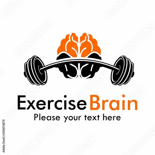 Exercise brain symbol logo template illustration