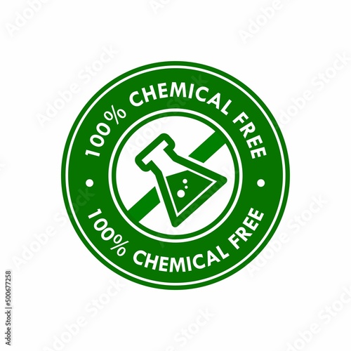 100% chemical free badge logo template illustration