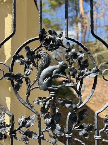 wrought iron fence door made of metal art forging