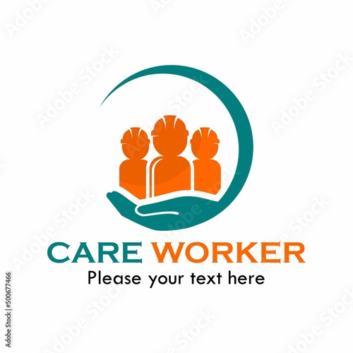 Care worker logo template illustration