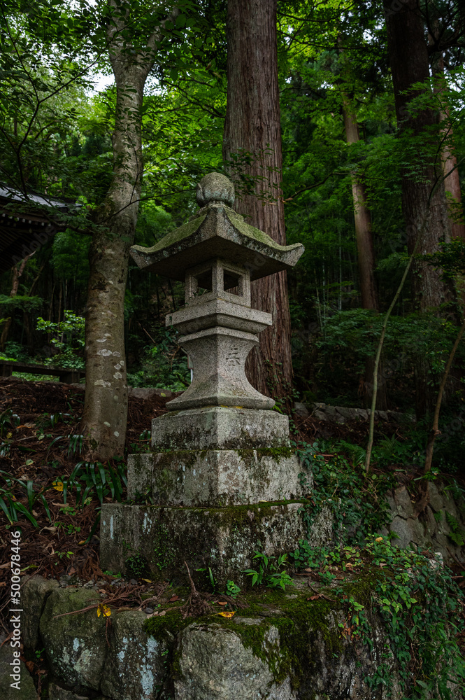 Stone tower of Old Japanese Temple at Niigata, Japan 1