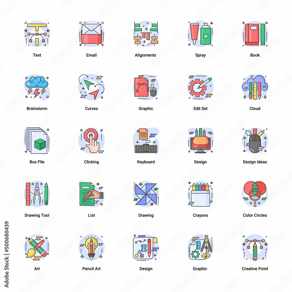 Art & Designing, drawing and web, and graphic design icons set. flat Filled Outline vector illustration. Art & Designing, drawing and web, and graphic design icons set. flat Filled Outline vector illustration.