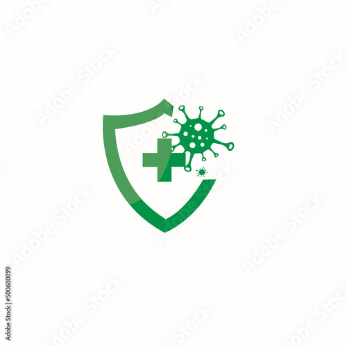 Isolated vector icon of virus on blue background for poster, banner, flyer