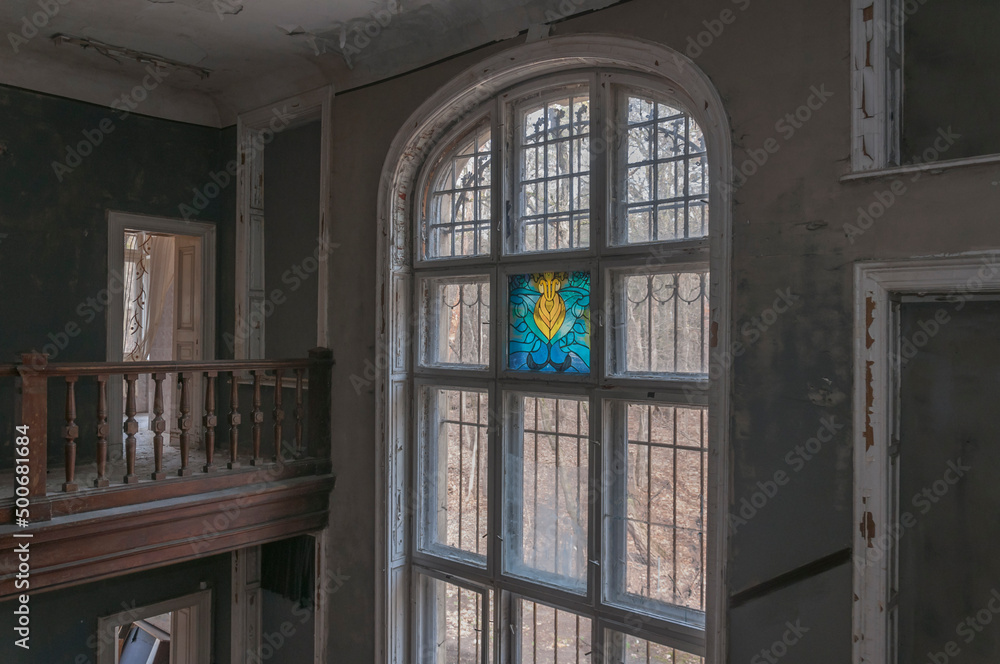 Urban exploration in an old abandoned hospital in a historic villa in Poland