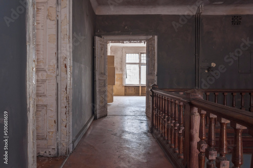 Urban exploration in an old abandoned hospital in a historic villa in Poland