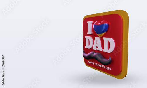 3d fathers day Armenia love flag rendering right view